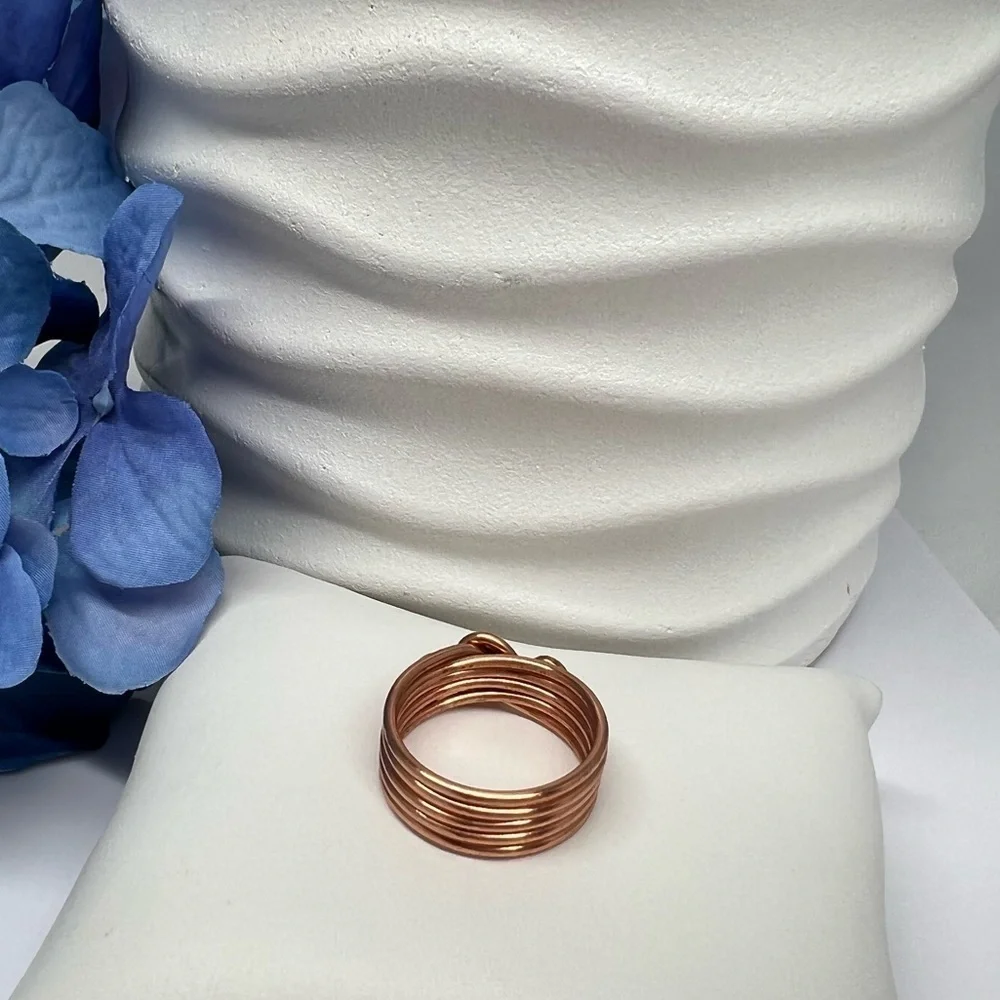 Artisan 𝅺Copper Spiral Wire Wrap Ring
